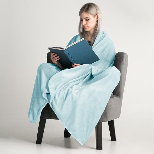 Светлосиньо одеяло от микрофибър , 160 x 210 cm Mic - DecoKing-image-1