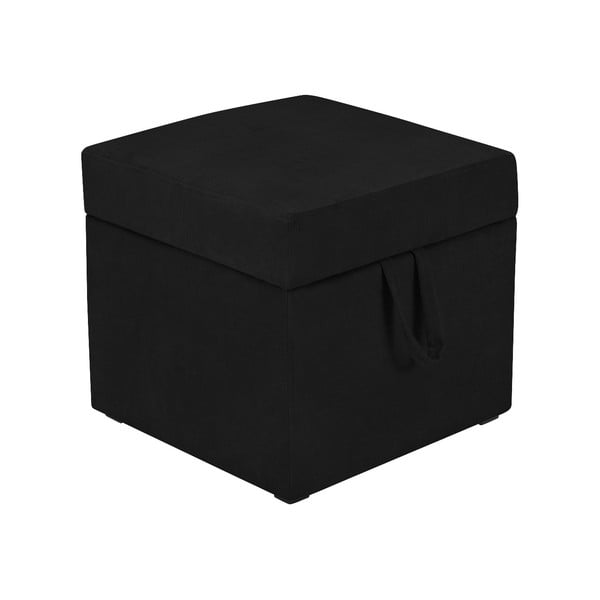 Черна табуретка с място за съхранение Cube - KICOTI