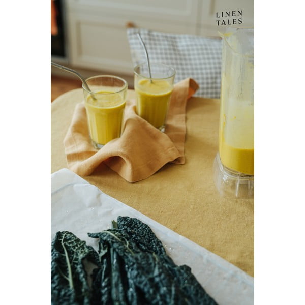 Жълти подложки от плат в комплект от 4  - Linen Tales-image-2