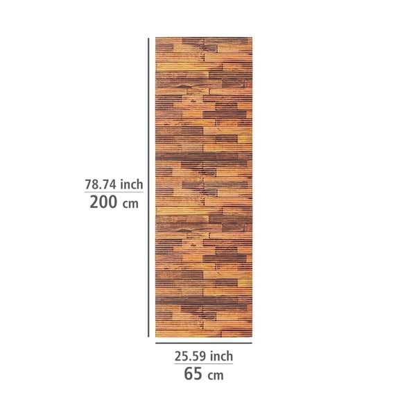 Кафява пластмасова постелка за баня 65x200 cm Lambris - Wenko-image-3