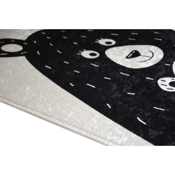 Черно-бял детски килим подходящ за пране 80x120 cm Bear Family – Vitaus-image-2