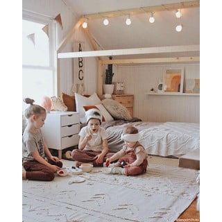 Бял ръчно изработен памучен килим подходящ за пране 140x200 cm Tribu Natural – Lorena Canals