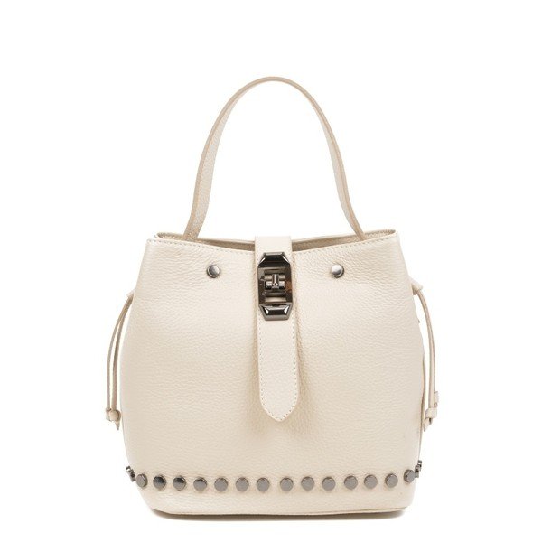 Бежова кожена чанта Giulia - Mangotti Bags
