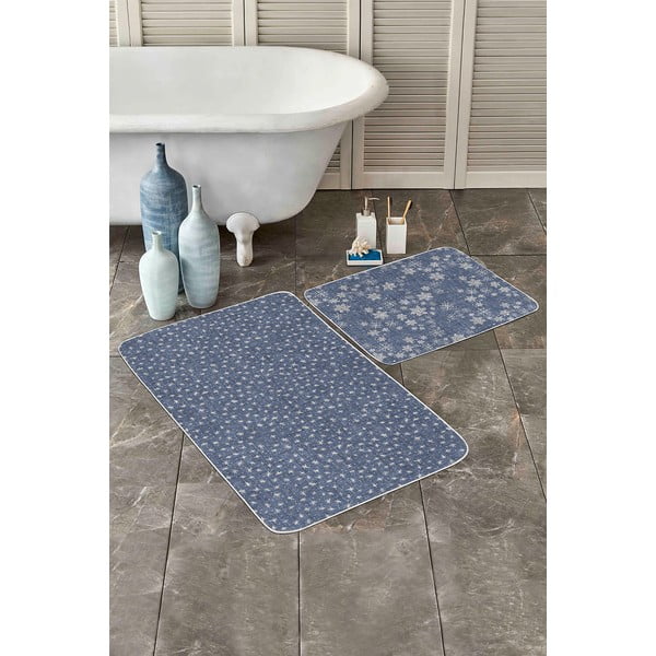 Сини изтривалки за баня в комплект от 2 броя 100x60 cm - Minimalist Home World-image-3