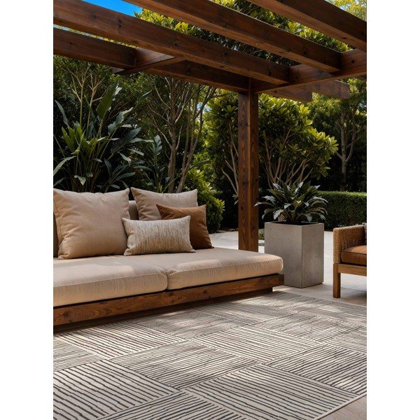 Черен/кремав килим за открито и закрито 200x300 cm Haringey Nightingale – Ted Baker-image-1