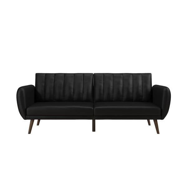 Черен разтегателен диван от изкуствена кожа 207 cm Brittany - Novogratz