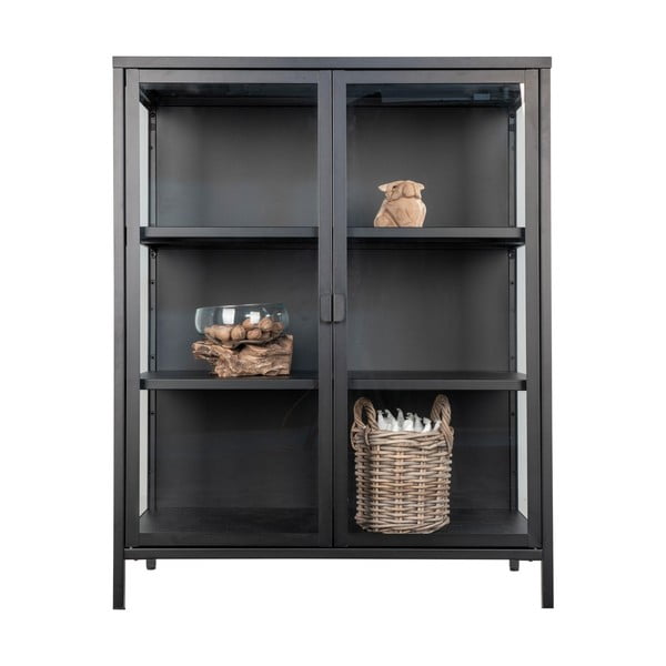 Черна метална витрина 80x101,5 cm Brisbane - House Nordic-image-4