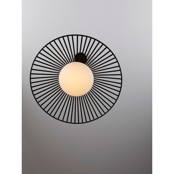 Матово черно метално LED висящо осветително тяло със стъклен абажур ø 50 cm Brume – Nova Luce-image-2