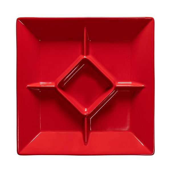 Червена керамична чиния за деликатеси , 33 x 33 cm Cook & Host - Casafina