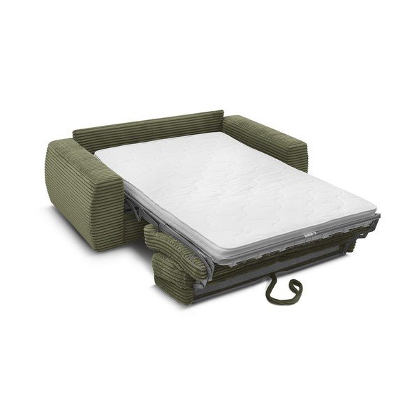 Зелен диван за ежедневно спане/сгъваем от рипсено кадифе 220 cm Hugo – Bobochic Paris-image-4