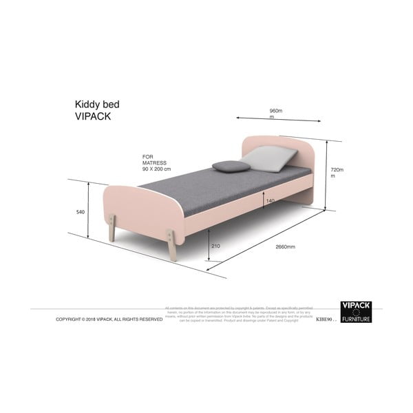 Детско легло Mint , 200 x 90 cm Kiddy - Vipack-image-1
