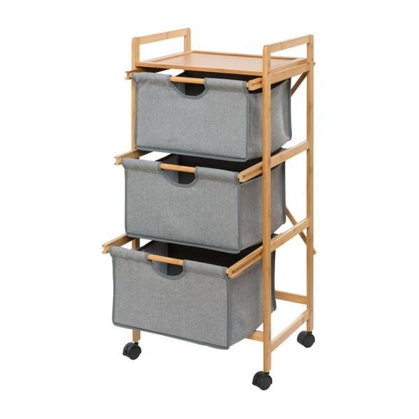 Сив/кафяв бамбуков рафт за баня 44x96 cm Bahari – Wenko-image-2