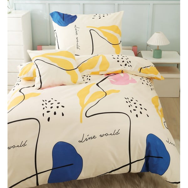 Жълто спално бельо за единично легло от микросатен, 3 части 140x200 cm Sophia - My House-image-4