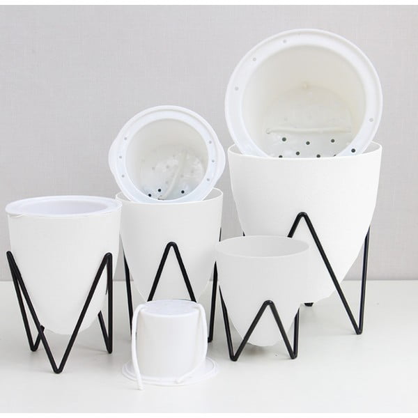 Бяла самонапояваща се саксия , ø 19 cm Poppy - Tomasucci-image-2