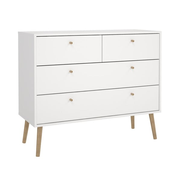 Бял нисък скрин 99x82 cm Bodo - Tvilum-image-2