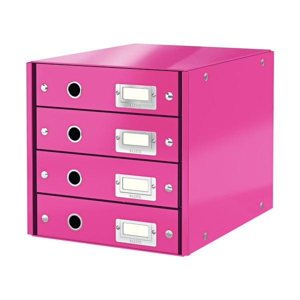 Розов картонен органайзер за документи Click&Store - Leitz