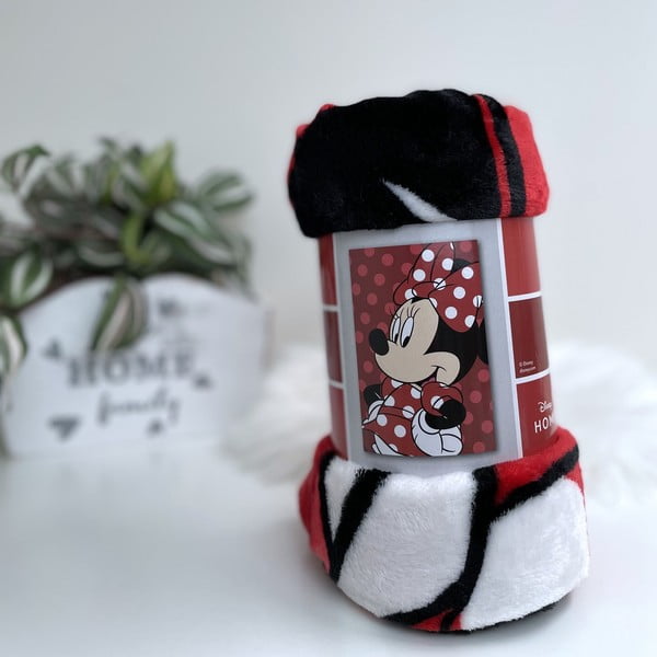 Червено детско одеяло от микроплюш 100x150 cm Minnie - Jerry Fabrics-image-1