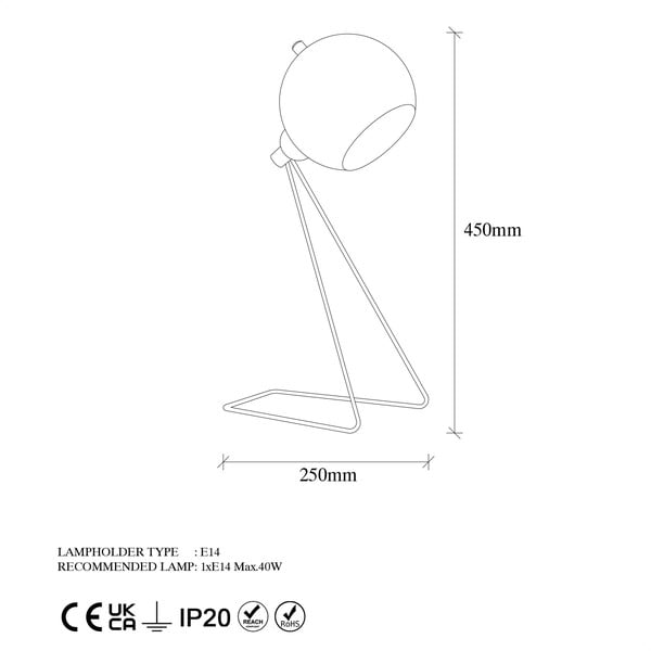 Настолна лампа в меден цвят с метален абажур (височина 45 cm) Oala – Opviq lights-image-4
