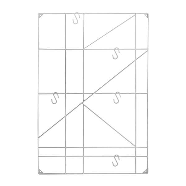 Bílý nástěnný držák s 5 háčky Versa Geometric