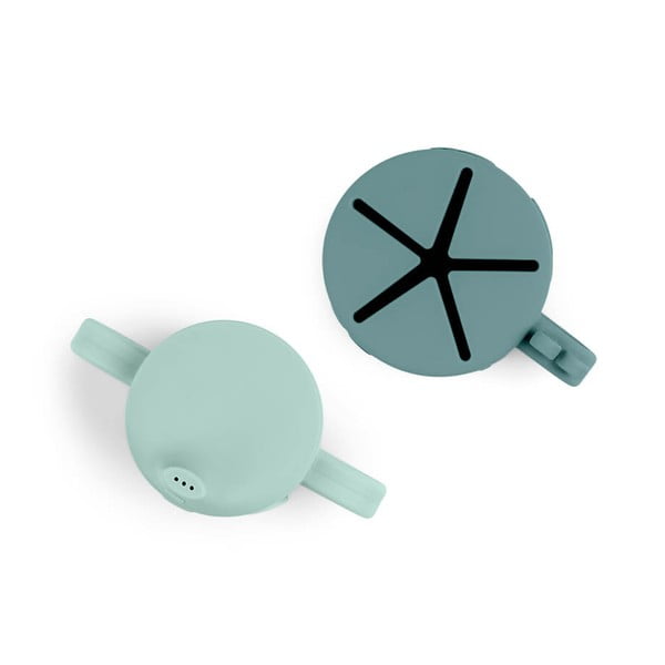 Сини силиконови детски чаши в комплект от 2 с чучур за пиене от 0,12 л Friends - Done by Deer-image-2