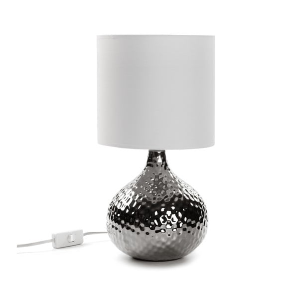 Stříbrná stolní lampa Versa Metal