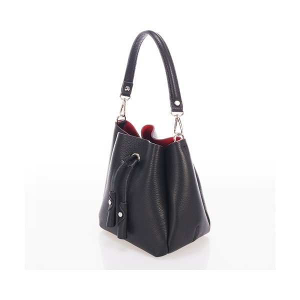 Черна кожена чанта Acca - Giorgio Costa-image-2