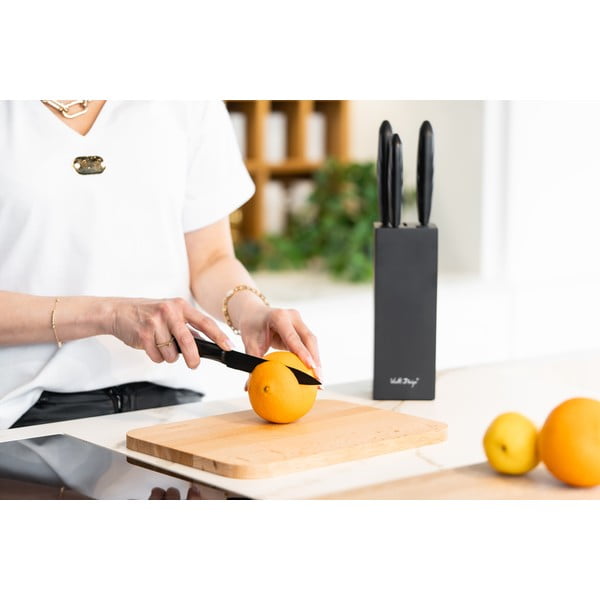 Комплект от 5 ножа в черен държач Caro - Vialli Design-image-2