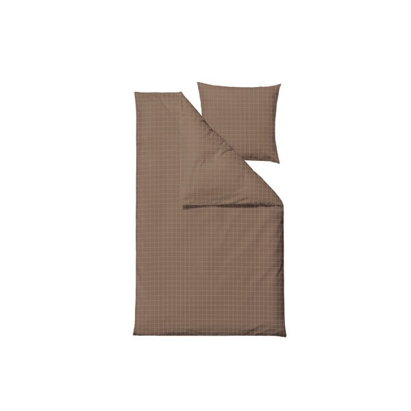 Кафяво единично  спално бельо от дамаск 140x200 cm Clear – Södahl-image-1