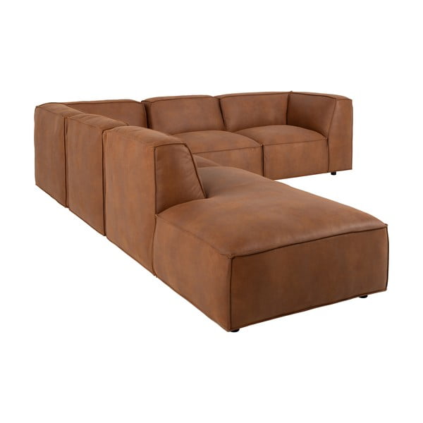 Ъглов диван от изкуствена кожа в цвят коняк (ляв ъгъл) Fairfield Kentucky - Bonami Selection-image-4