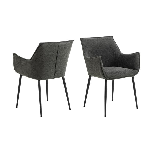 Тъмносив тапициран трапезен стол Bonita – Actona-image-3