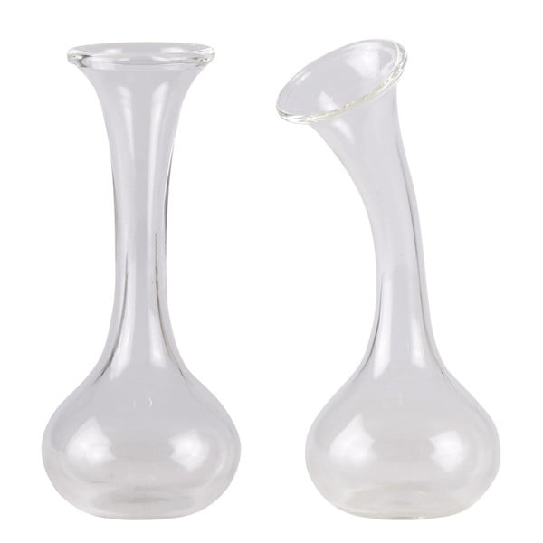 Комплект от 2 вази, прозрачно стъкло, 18,5 cm - KJ Collection