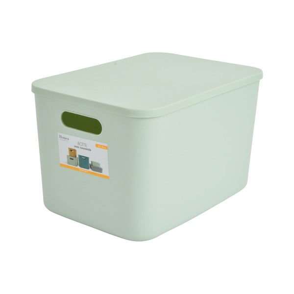 Светлозелена пластмасова кутия за съхранение с капак 35,5x25,5x23 cm – Homéa-image-4