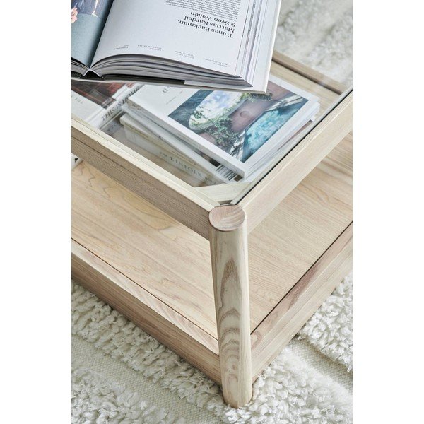 Масичка за кафе със стъклен плот в естествен цвят 60x120 cm Class – Ellos Home-image-2