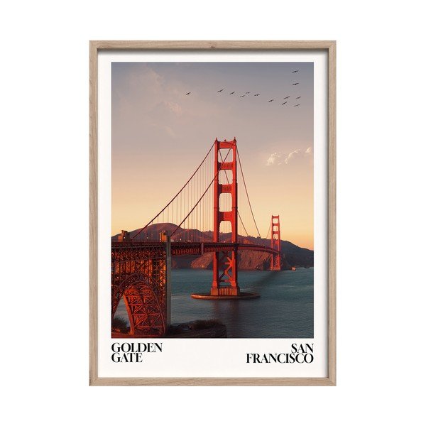 Печатна картина с включена рамка 50x70 cm Golden Gate – Styler