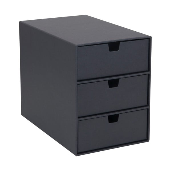 Тъмно сива кутия за чекмеджета с 3 чекмеджета Ingrid - Bigso Box of Sweden