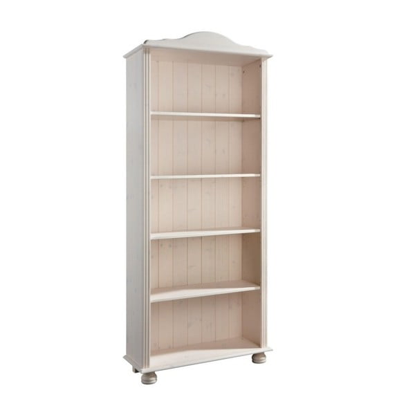Дървен шкаф за книги от бял бор 70x181 cm Ella - Støraa