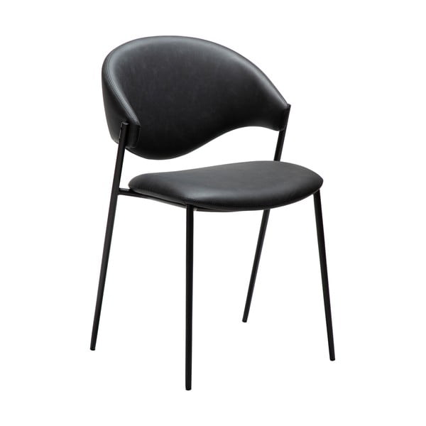 Черен трапезен стол от имитация на кожа Zone – DAN-FORM Denmark