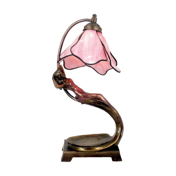 Tiffany stolní lampa Pink Flowers