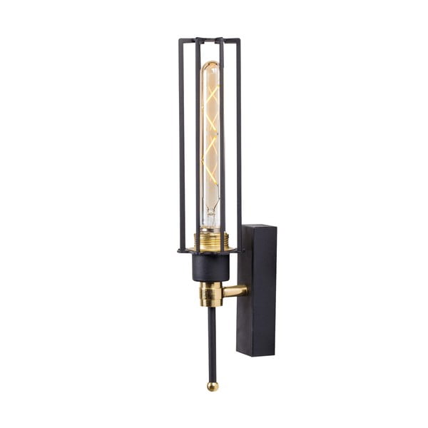 Стенна лампа в черно и златисто ø 8 cm Fellini – Opviq lights