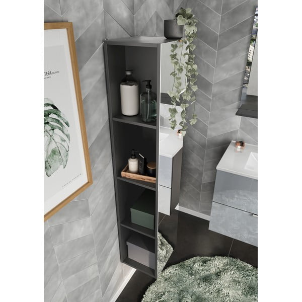 Шкаф за баня в цвят антрацит 31x144 cm Vasio - Germania-image-4