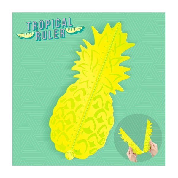 Žluté pravítko ve tvaru ananasu Just Mustard Tropical-image-1