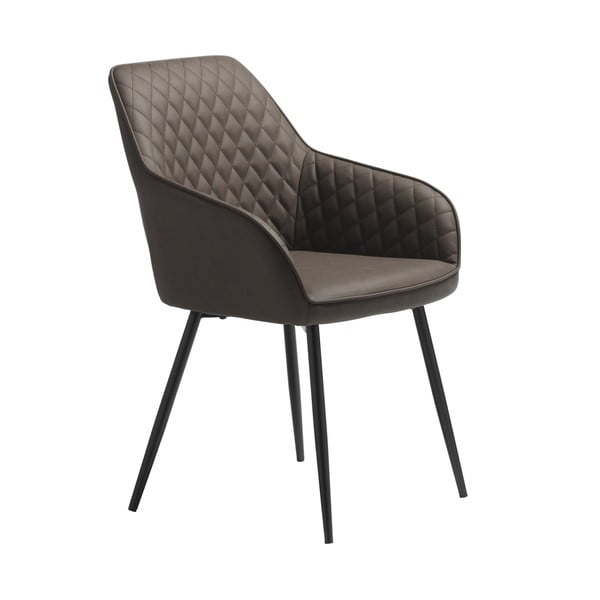 Кафяв тапициран трапезен стол с подлакътници Milton – Unique Furniture