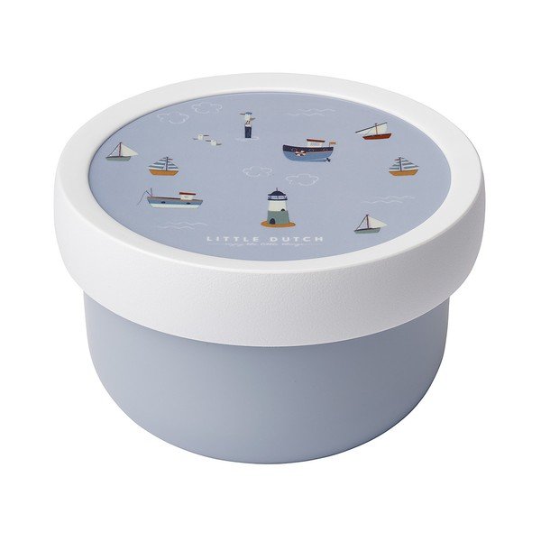 Бяла/светлосиня пластмасова детска кутия за храна Sailors Bay by Little Dutch – Mepal