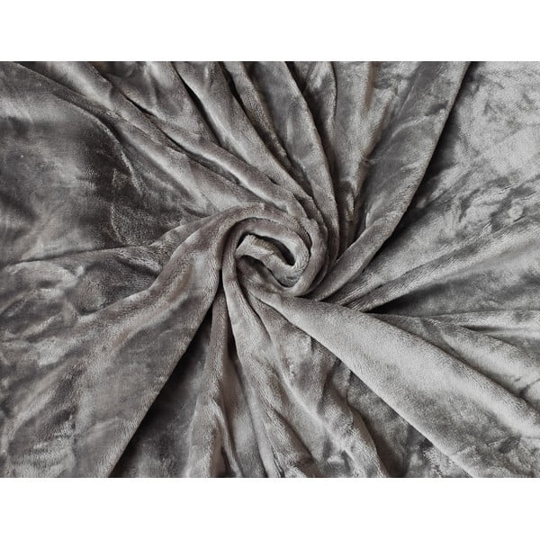 Сив чаршаф от микроплюш, 180 x 200 cm - My House-image-1