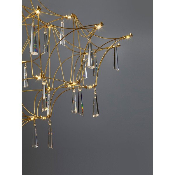 Метално LED висящо осветително тяло  в златист цвят ø 80 cm Goro – Nova Luce-image-1