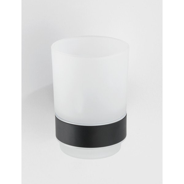 Матово черно стенна стъклена чаша за четки за зъби Bosio – Wenko-image-1