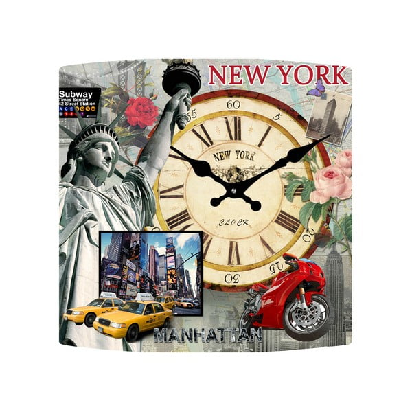 Стъклен часовник Ню Йорк, 34x34 cm - Postershop