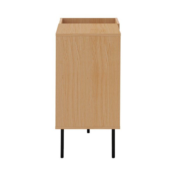 Черен нисък скрин за грамофонни плочи от дъб 100x80 cm Viny - TemaHome-image-4