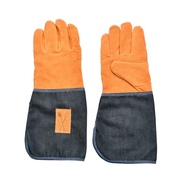 Синьо-оранжеви градински ръкавици със защита на китките Denim - Esschert Design