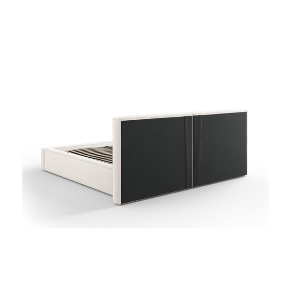 Бежово тапицирано двойно легло с място за съхранение и решетка 140x200 cm Arendal - Cosmopolitan Design-image-4